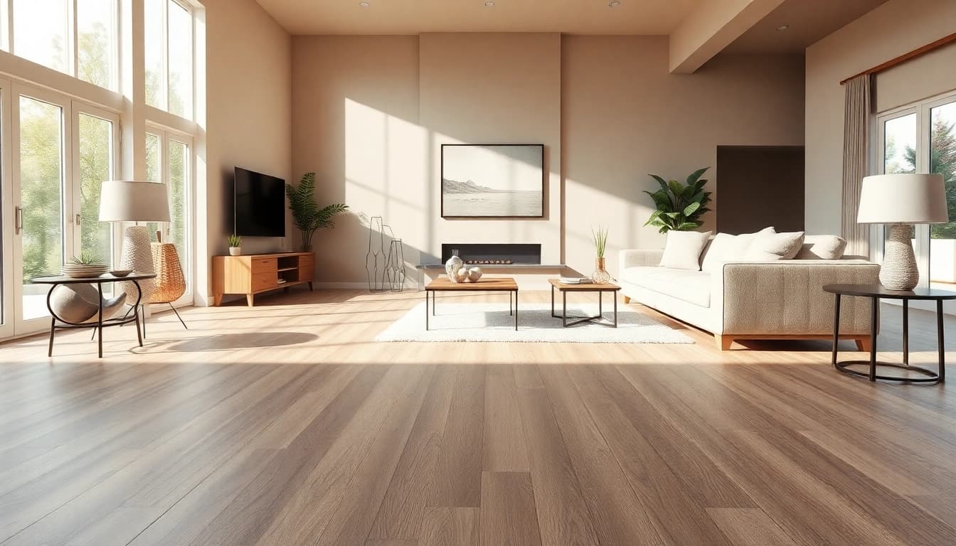 Transform your home with waterproof vinyl flooring that combines style and functionality in a cozy living room.