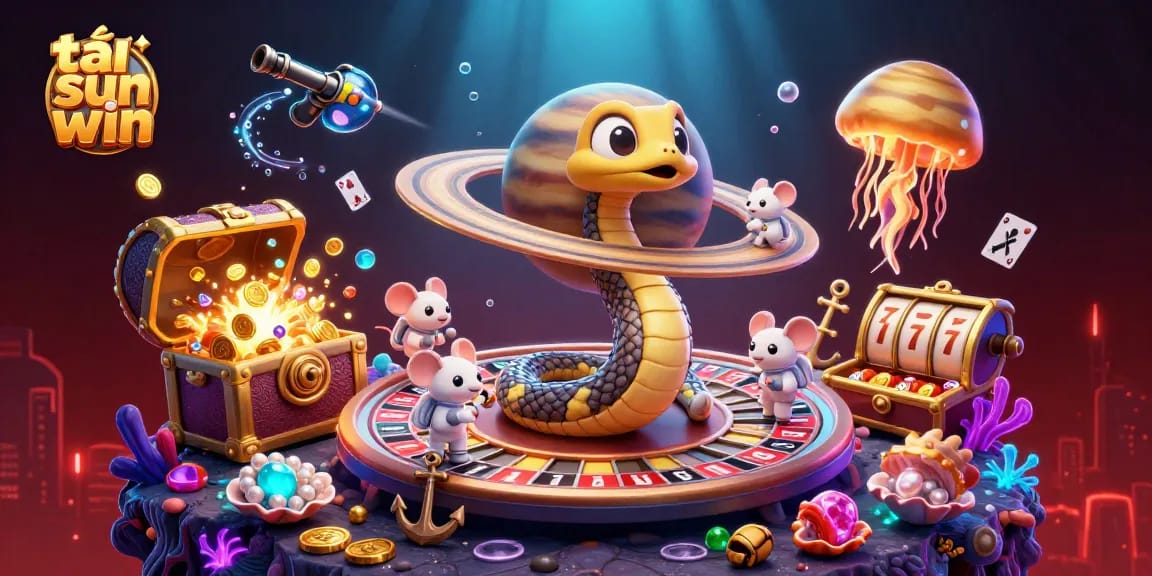 Experience the thrill of tải sun win with animated characters and dynamic casino elements in vibrant 3D.