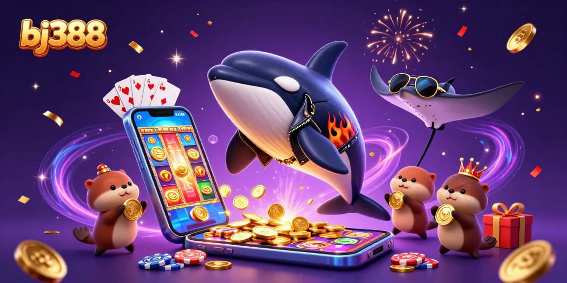 Experience exciting payouts with bj388's thrilling gambling action in a vibrant underwater scene.