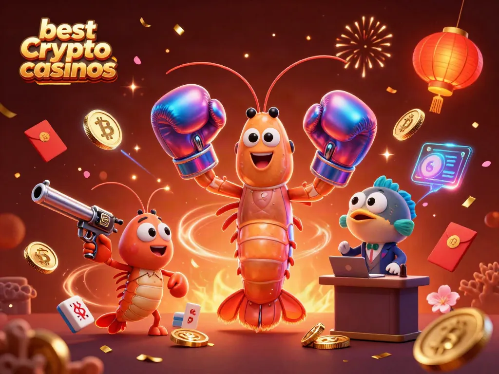 Experience thrilling games at the best crypto casinos featuring lively characters and vibrant casino elements.