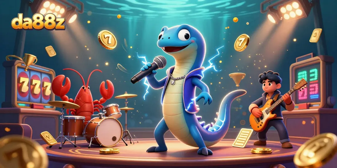 Experience the thrilling underwater casino with da88z, featuring an electric eel DJ and lively backup band.