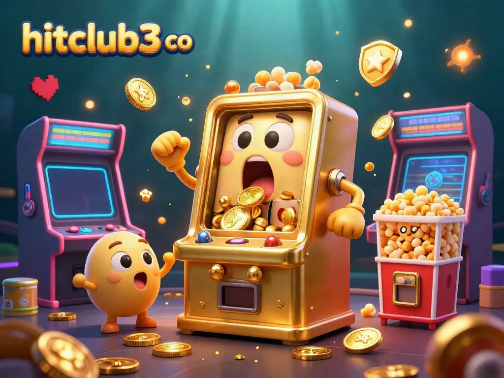 Engage with hitclub3 co and experience a thrilling jackpot scene featuring vibrant slot machines and gaming elements.