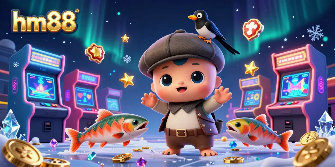 Catch the excitement at hm88 with whimsical 3D characters engaging in vibrant casino fun!