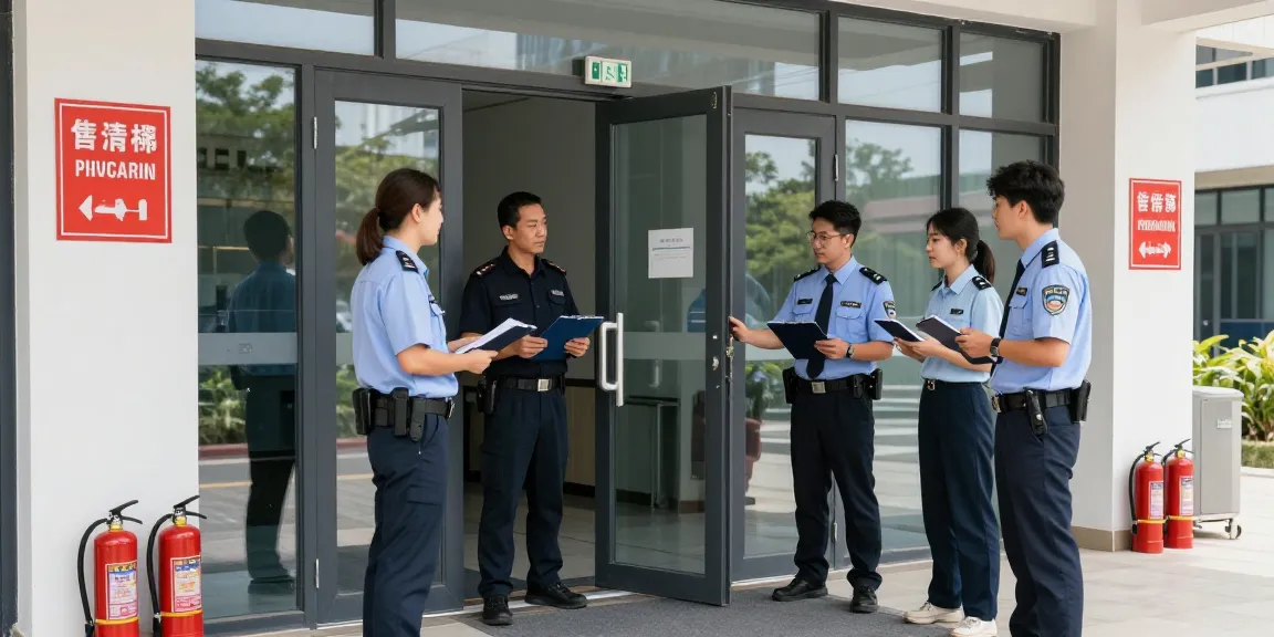 Secure exit door in a commercial building showcasing safety procedures and emergency protocols.