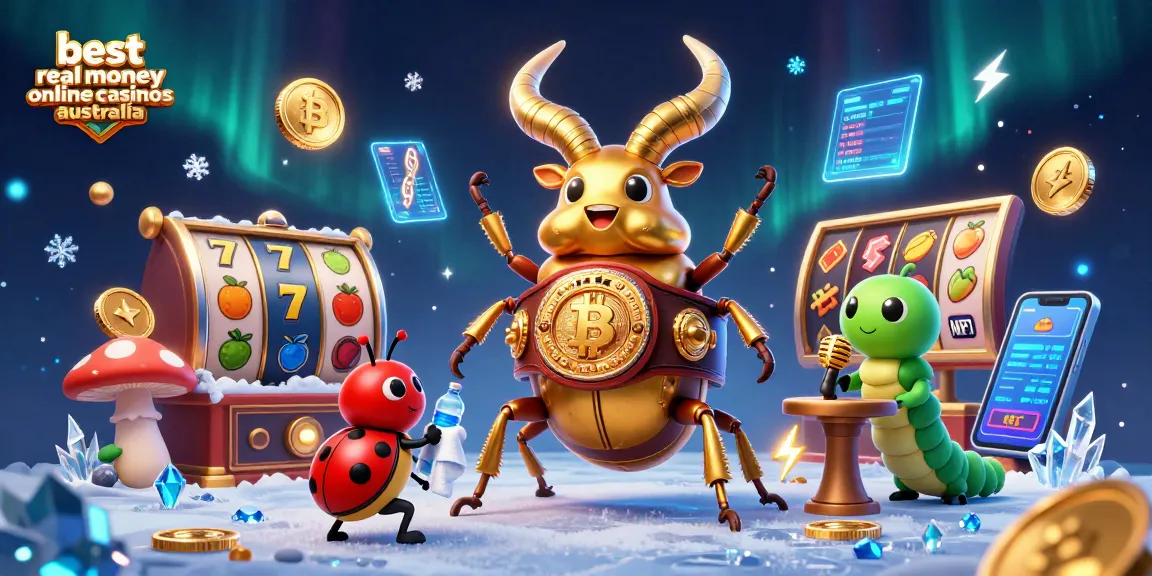 Experience the excitement of the best real money online casinos Australia with this vibrant 3D illustration.