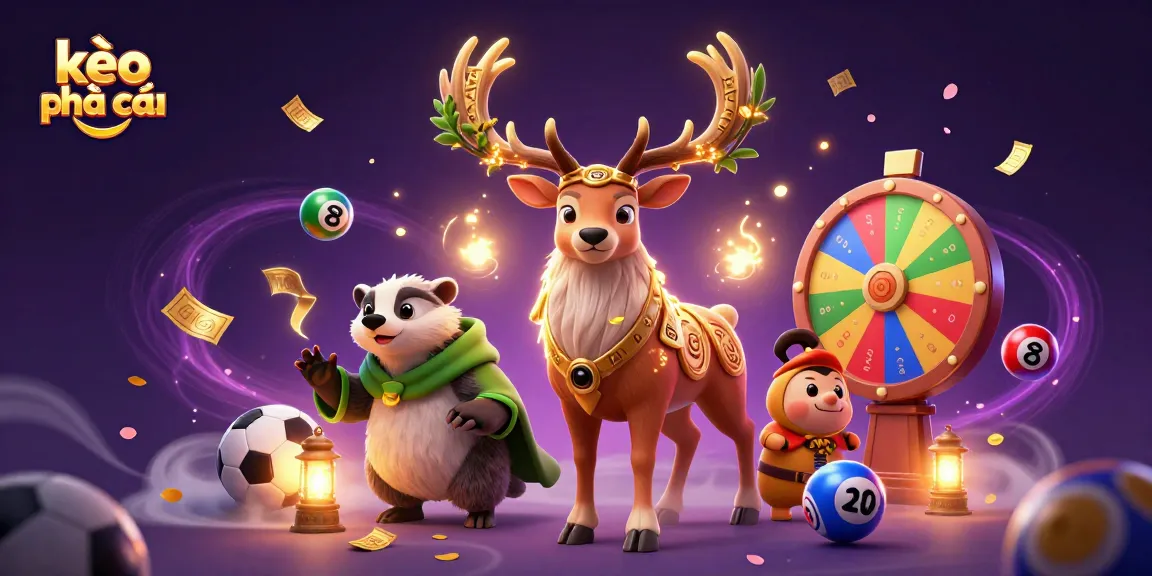 Engage with kèo nhà cái strategies through a vibrant scene depicting sports betting elements and mystical characters.
