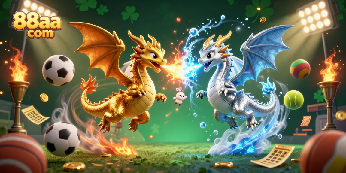 Engage with thrilling gaming action at 88aa com, featuring dynamic dragons and sports elements.