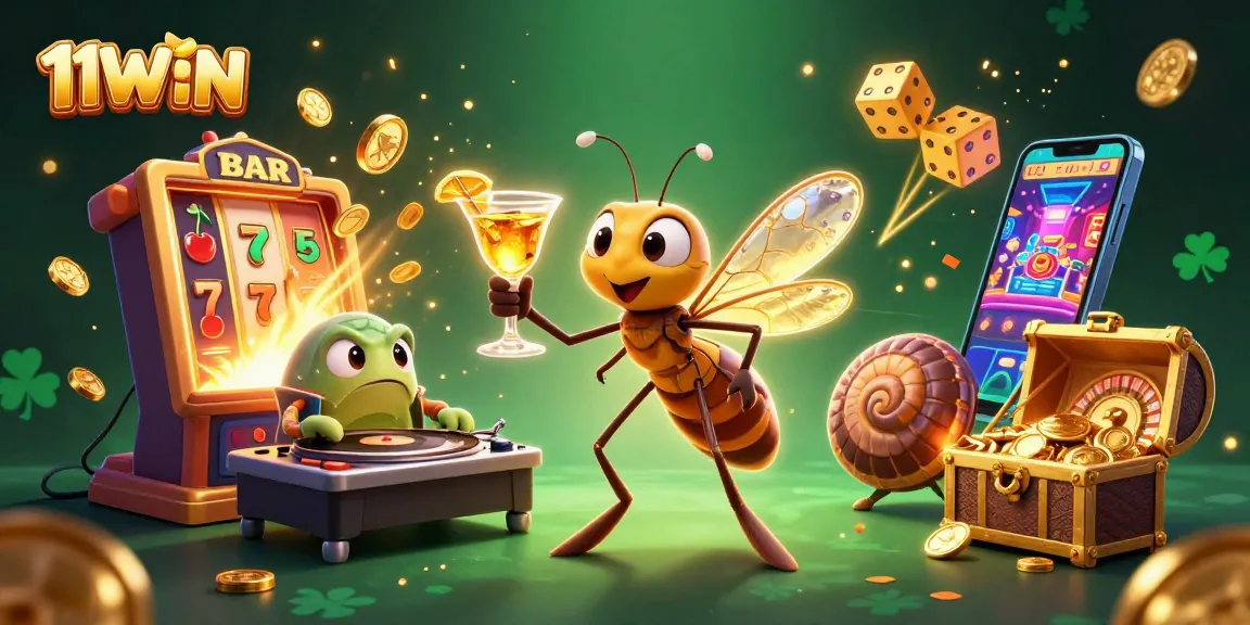 Win big at 11WIN with an ultra-detailed casino scene featuring vibrant characters and epic gameplay elements.